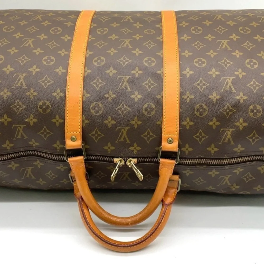 Auth Louis Vuitton Monogram Keepall 60 Boston Bag W/PadLock/Tag